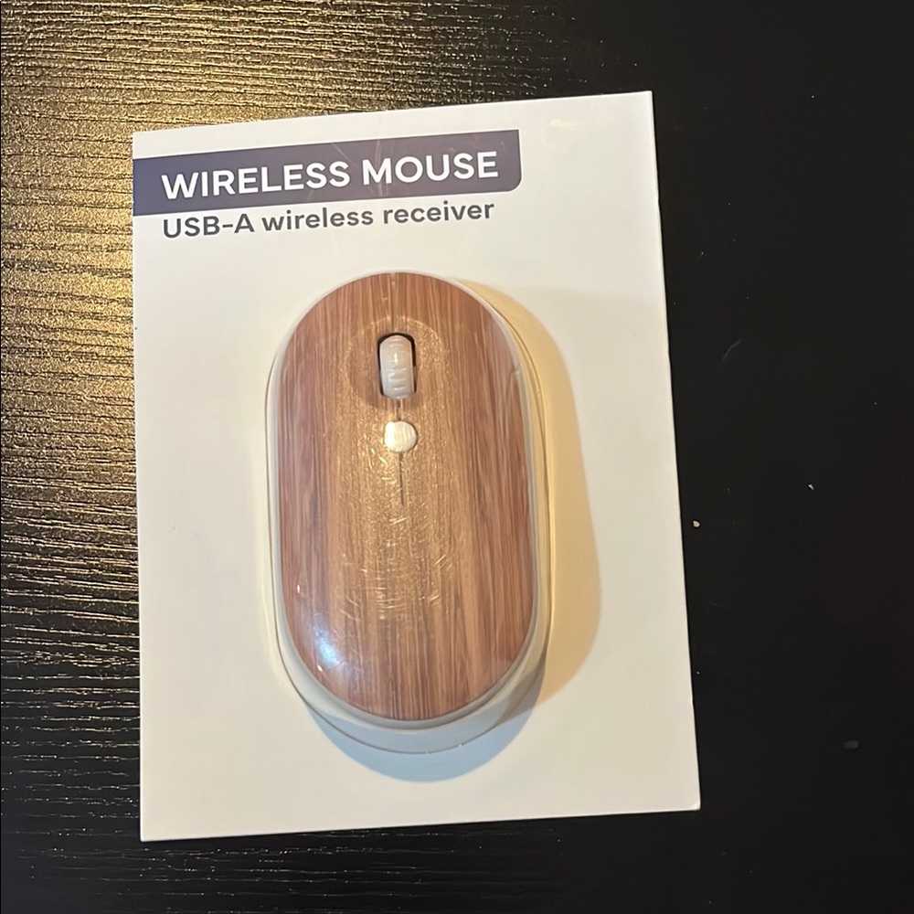 Wood Grain Wireless Mouse NIP